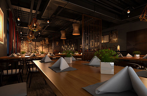 日喀则简约大气中式风格餐厅设计装修效果图