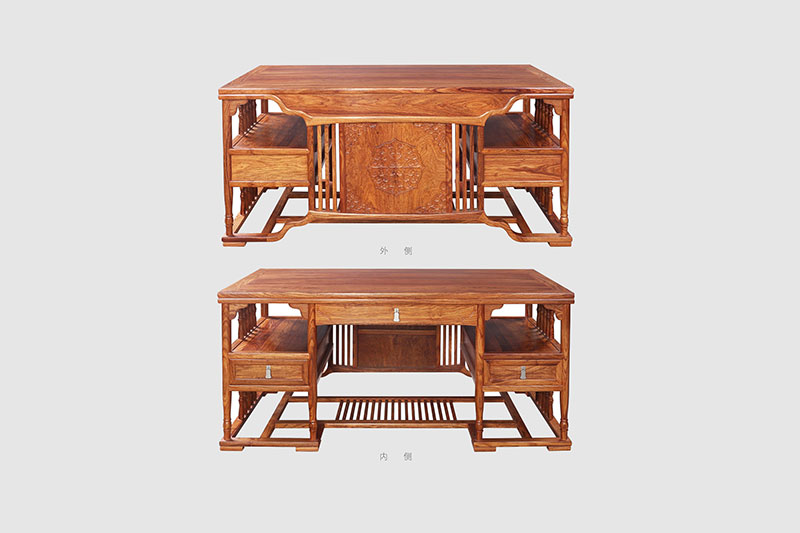 日喀则中式家居装饰书房桌椅组合家具效果图